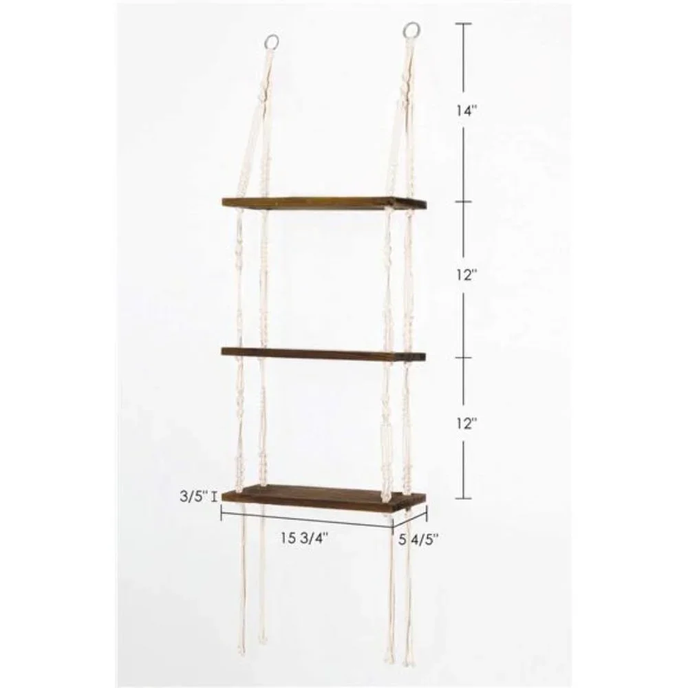 Macrame Hanging Shelves Wall Shelves Small Plants Bedroom Boho Home Decor 3 Tier